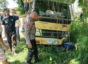 Lakalantas Pengendara Mobil Truk dengan Sepeda Motor Laga Banteng di Desa Uso