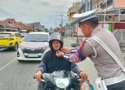 Satlantas Polres Touna Strong Point di Pagi Hari