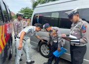 Polres Touna Gelar Ramp Check Pastikan Bus Layak Jalan Dan Pemeriksa Kesehatan Sopir