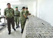 Menhan RI Bersama Pangdam l/BB Tinjau Markas Yonif TP 852/ABY di Kabupaten Deli Serdang. 