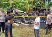 Aparat Polres Touna Datangi TKP Kebakaran Rumah Di Kelurahan Labiabae